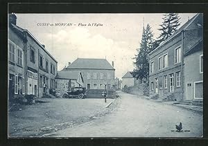 Carte postale Cussy-en-Morvan, Place de l'Eglise