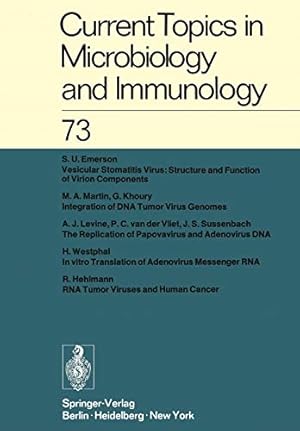 Immagine del venditore per Current Topics in Microbiology and Immunology / Ergebnisse der Mikrobiologie und Immunitätsforschung: Volume 73 by Arber, W., Henle, W., Hofschneider, P. H., Humphrey, J. H., Jerne, N. K., Koldovský, P., Koprowski, H., Maaløe, O., Rott, R., Schweiger, H. G., Sela, M., Syru?ek, L., Vogt, P. K. [Paperback ] venduto da booksXpress