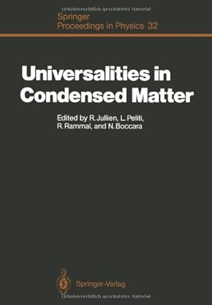 Seller image for Universalities in Condensed Matter: Proceedings of the Workshop, Les Houches, France, March 1525,1988 (Springer Proceedings in Physics) [Paperback ] for sale by booksXpress