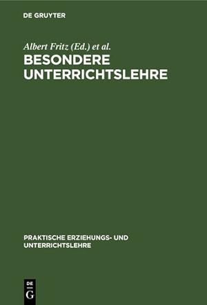 Image du vendeur pour Besondere Unterrichtslehre (German Edition) [Hardcover ] mis en vente par booksXpress