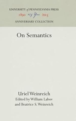 Imagen del vendedor de On Semantics by Uriel Weinreich [Hardcover ] a la venta por booksXpress