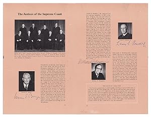 Seller image for The Justices of the Supreme Court; Complete Autographs of the Burger Court from the Watergate Era, 1974 for sale by Arundel Books