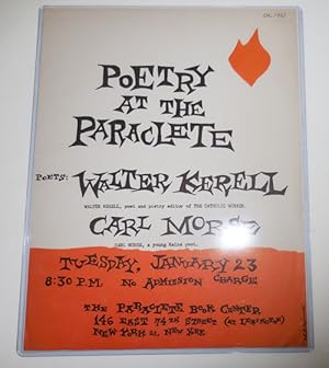 Bild des Verkufers fr Poetry At The Paraclete (Poetry Reading Announcement Flyer) zum Verkauf von Derringer Books, Member ABAA