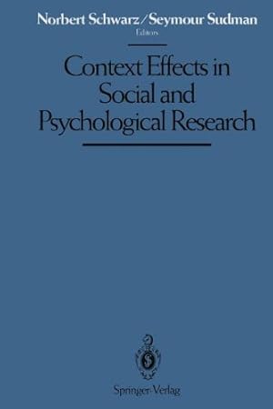 Seller image for Context Effects in Social and Psychological Research [Paperback ] for sale by booksXpress