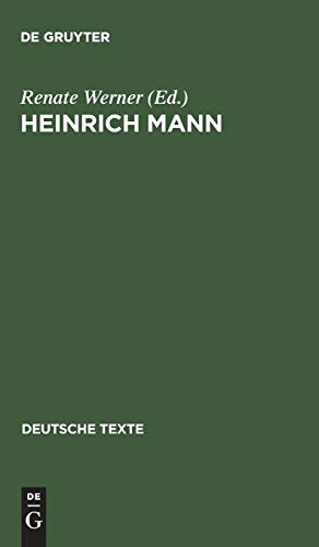 Image du vendeur pour Heinrich Mann (Deutsche Texte) (German Edition) by Werner, Renate [Hardcover ] mis en vente par booksXpress