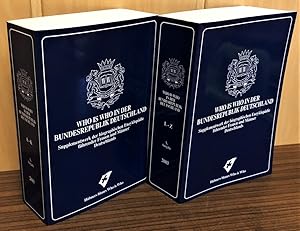 Imagen del vendedor de Who is Who in der Bundesrepublik Deutschland (Teil 1 A - K, Teil 2 L-Z, 2 Bnde) Eine Personenenzyklopdie mit rund 6200 Neueintragungen, 23200 nderungen und rund 54400 Namensnennungen, teilweise mit Foto von Persnlichkeiten in Deutschland. Supplementwerk der biographischen Enzyklopdie fhrender Mnner und Frauen Deutschlands, begr. von Ralph Hbner a la venta por Antiquariat Peda
