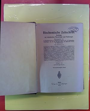 Immagine del venditore per Biochemische Zeitschrift. Beitrge zur chemischen Physiologie und Pathologie. DREIUNDZWANZIGSTERTER BAND venduto da biblion2