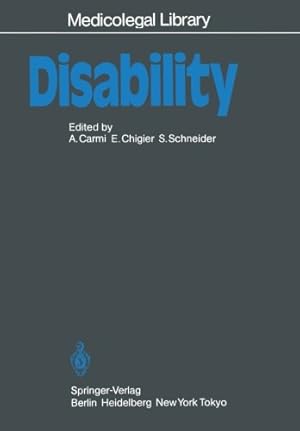 Image du vendeur pour Disability (Medicolegal Library) [Paperback ] mis en vente par booksXpress