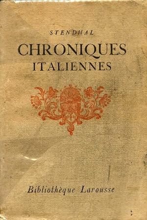 Image du vendeur pour Chroniques italiennes - Stendhal mis en vente par Book Hmisphres