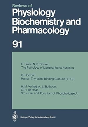 Image du vendeur pour Reviews of Physiology, Biochemistry and Pharmacology: Volume: 91 [Soft Cover ] mis en vente par booksXpress