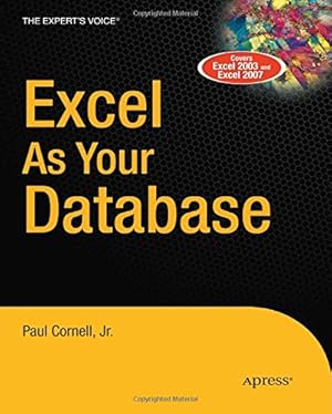 Immagine del venditore per Excel as Your Database by Cornell, Paul [Paperback ] venduto da booksXpress