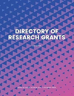 Bild des Verkufers fr Directory of Research Grants [Soft Cover ] zum Verkauf von booksXpress