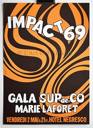 IMPACT 69. Affiche spectacle originale, 60's Vintage Poster.