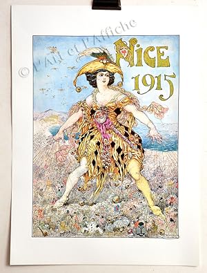 NICE 1915. Affiche Carnaval de Nice par G.-A. MOSSA