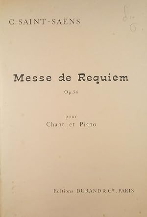 Messe de Requiem, Op.54, pour Chant et Piano (Vocal Score)