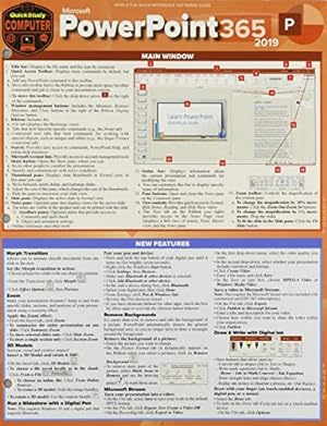 Bild des Verkufers fr Microsoft Powerpoint 365 2019: A Quickstudy Laminated Software Reference Guide by Lambert, Joan, Belasco, Elizabeth [Wall Chart ] zum Verkauf von booksXpress