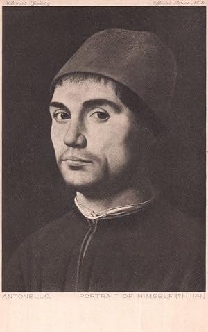 Antonello Da Messina Self Portrait Antique Painting Postcard