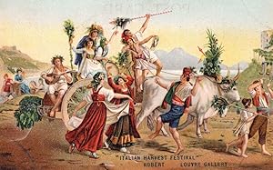 Seller image for Italian Harvest Festival by Robert Louvre Gallery Painting Postcard for sale by Postcard Finder