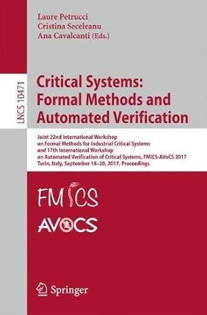 Bild des Verkufers fr Critical Systems: Formal Methods and Automated Verification (Lecture Notes in Computer Science) [Paperback ] zum Verkauf von booksXpress