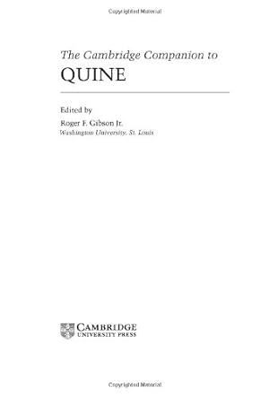 Bild des Verkufers fr The Cambridge Companion to Quine (Cambridge Companions to Philosophy) [Hardcover ] zum Verkauf von booksXpress