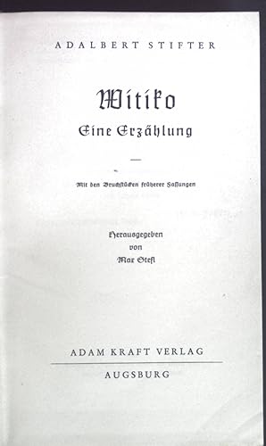 Imagen del vendedor de Witiko: Eine Erzhlung. a la venta por books4less (Versandantiquariat Petra Gros GmbH & Co. KG)