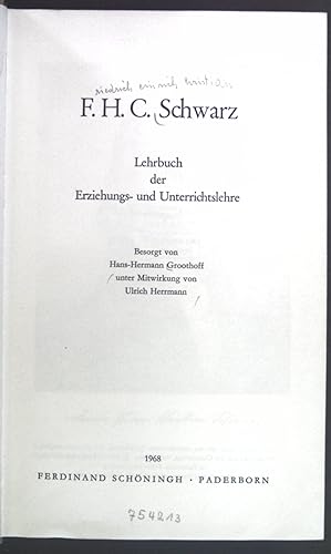 Seller image for Lehrbuch der Erziehungs- und Unterrichtslehre. Schninghs Sammlung pdagogischer Schriften for sale by books4less (Versandantiquariat Petra Gros GmbH & Co. KG)
