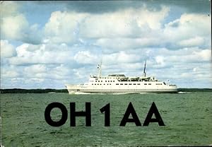 Ansichtskarte / Postkarte Fährschiff Fennia, Skandia, Nordia, Holmia, Silja Line, Funkerkarte, OH1AA