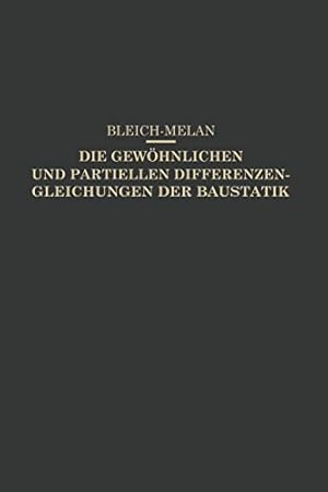 Seller image for Die Gewöhnlichen und Partiellen Differenzengleichungen der Baustatik (German Edition) [Soft Cover ] for sale by booksXpress