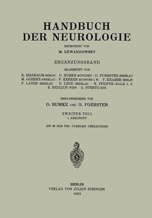 Imagen del vendedor de Handbuch der Neurologie: Ergänzungsband Zweiter Teil 1. Abschnitt (German Edition) by Birnbaum, K., Bumke, O., Foerster, O., Toerke, M., Kehrer, F., Kramer, F., Lange, F., Lenz, G., Pfeifer, B., Redlich, E., Stertz, G. [Paperback ] a la venta por booksXpress