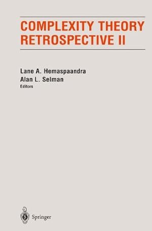 Seller image for Complexity Theory Retrospective II [Paperback ] for sale by booksXpress