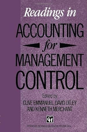 Bild des Verkufers fr Readings in Accounting for Management Control (Chapman & Hall Series in Accounting and Finance) by Clive Emmanuel, David Otley and Kenneth Merchant [Paperback ] zum Verkauf von booksXpress
