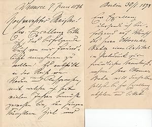 Seller image for Zwei eigenh. Briefe mit Unterschrift. for sale by Antiquariat Halkyone
