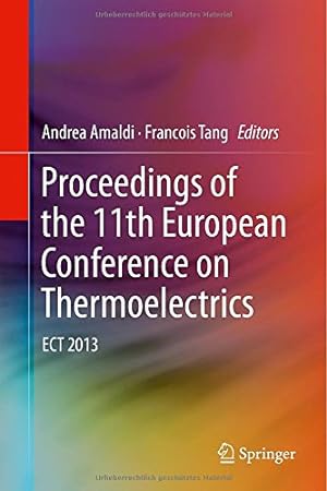 Imagen del vendedor de Proceedings of the 11th European Conference on Thermoelectrics: ECT 2013 [Hardcover ] a la venta por booksXpress