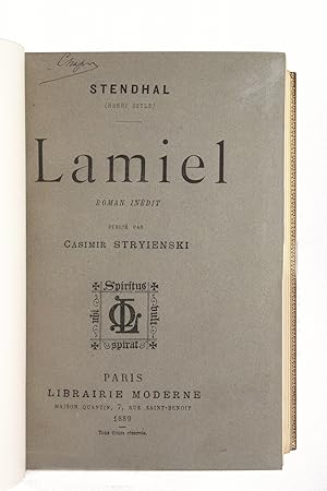 Image du vendeur pour Lamiel mis en vente par Librairie Le Feu Follet