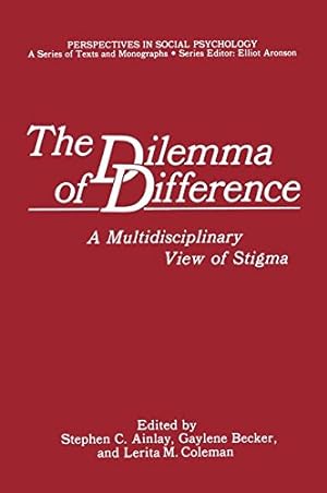 Immagine del venditore per The Dilemma of Difference: A Multidisciplinary View of Stigma (Perspectives in Social Psychology) [Paperback ] venduto da booksXpress