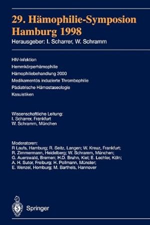 Image du vendeur pour 29. Hämophilie-Symposion: Hamburg 1998 (German and English Edition) [Paperback ] mis en vente par booksXpress