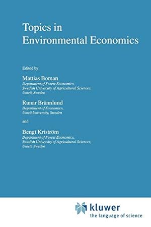 Imagen del vendedor de Topics in Environmental Economics (Economy & Environment) [Soft Cover ] a la venta por booksXpress