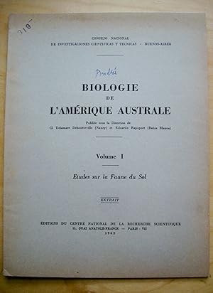 Acarina : Thrombidiformes Biologie de l'Amérique australe Volume I Études sur la Faune du Sol