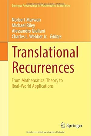 Bild des Verkufers fr Translational Recurrences: From Mathematical Theory to Real-World Applications (Springer Proceedings in Mathematics & Statistics) [Hardcover ] zum Verkauf von booksXpress