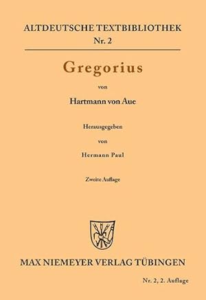 Imagen del vendedor de Gregorius (Altdeutsche Textbibliothek) (German Edition) [Soft Cover ] a la venta por booksXpress