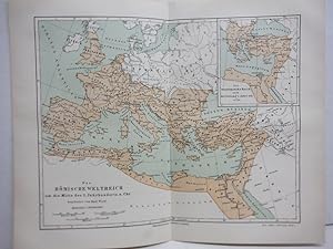 Meyers Antique Colored Map of DAS ROMISCHE WELTREICH UM DIE MITTE DES 2. JAHRHUNDERTS N. CHR.(1890)