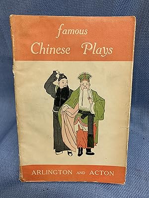 Seller image for Famous Chinese Plays for sale by Bryn Mawr Bookstore