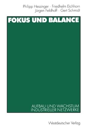 Immagine del venditore per Fokus und Balance: Aufbau und Wachstum industrieller Netzwerke. Am Beispiel von VW/Zwickau, Jenoptik/Jena und Schienenfahrzeugbau/Sachsen-Anhalt (German Edition) by Hessinger, Philipp, Eichhorn, Friedhelm, Feldhoff, Jürgen, Schmidt, Gert [Paperback ] venduto da booksXpress