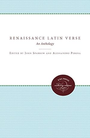 Immagine del venditore per Renaissance Latin Verse: An Anthology by Sparrow, John, Perosa, Alessandro [Paperback ] venduto da booksXpress