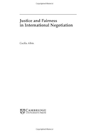 Seller image for Justice and Fairness in International Negotiation (Cambridge Studies in International Relations) by Albin, Cecilia [Hardcover ] for sale by booksXpress