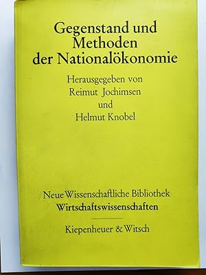 Gegenstand und Methoden der Nationalökonomie