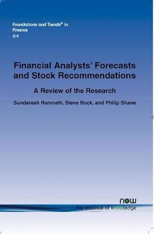 Seller image for Financial Analysts' Forecasts and Stock Recommendations (Foundations and Trends(r) in Finance) [Soft Cover ] for sale by booksXpress