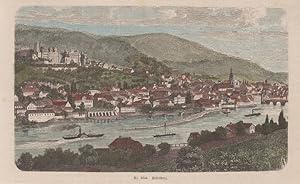 Kolorierter Holzstich Heidelberg ( Nr. 3344 )