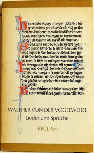 Bild des Verkufers fr Lieder und Sprche; Auswahl mittelhochdeutsch und neuhochdeutsch zum Verkauf von Peter-Sodann-Bibliothek eG