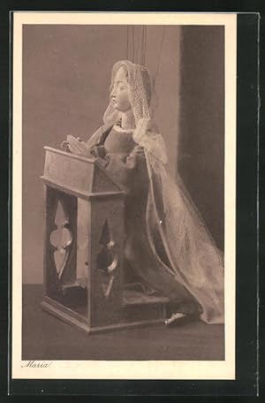 Ansichtskarte Marionetten-Theater Münchner Künstler, Figur aus Das Mysterium von der Geburt des H...